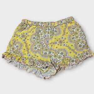 Mini Boden Floral Yellow Little Girls Shorts 6